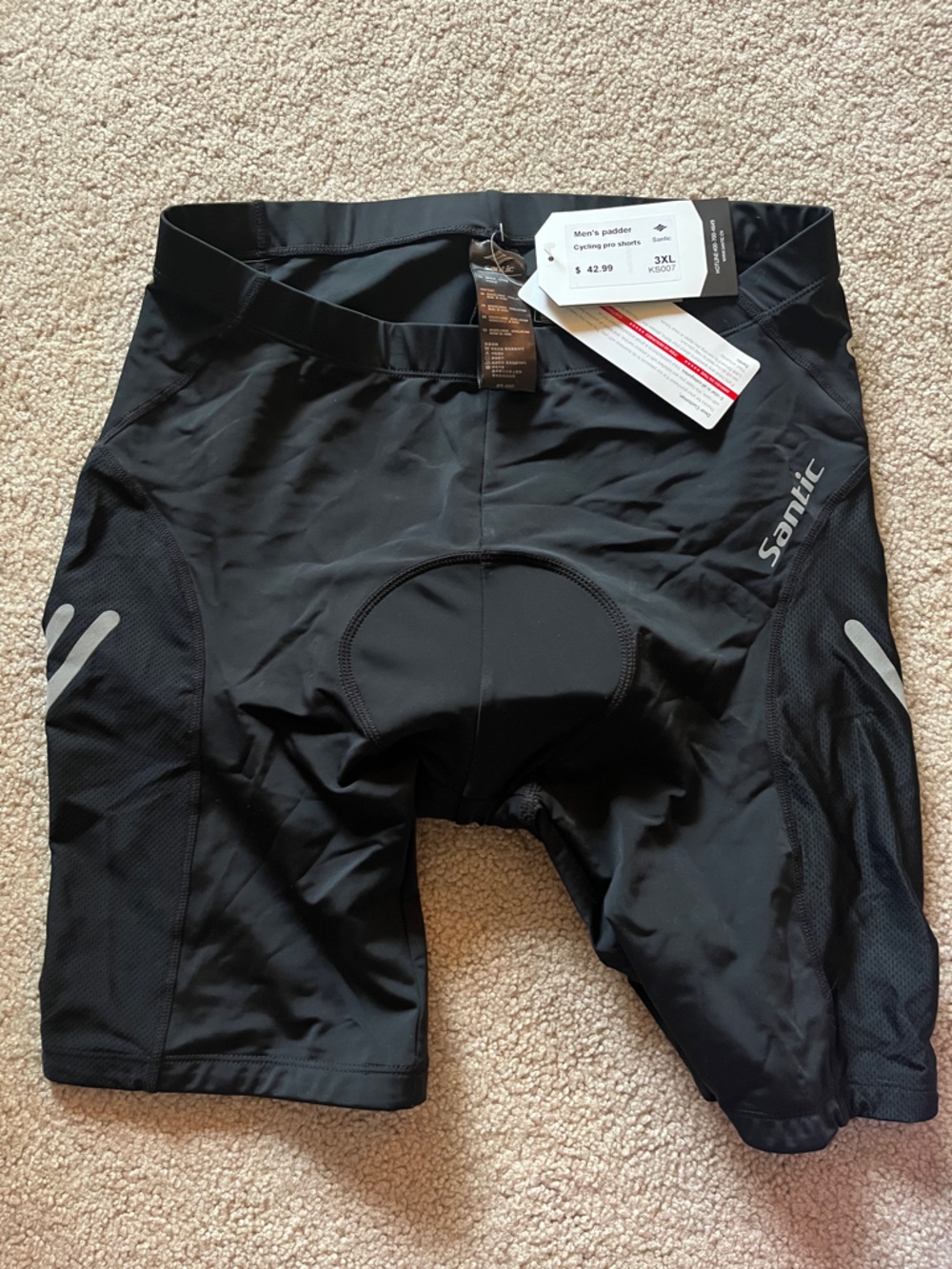 Santic Black Cycling Bib Shorts 1-3XL